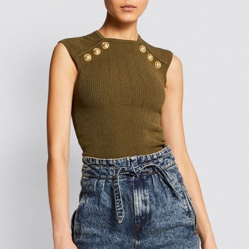 Authentic Balmain Button Detail Top